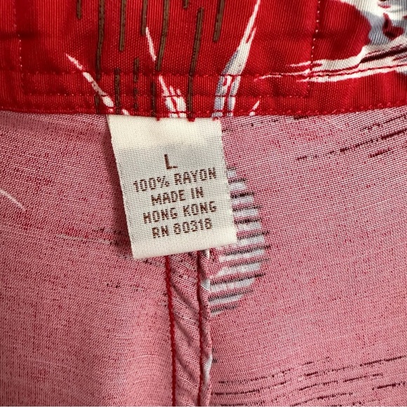 Vintage LUCKY BRAND Lucky Beach Red Hula Lounge Pants – Tropical Bamboo Print L - Picture 8 of 13
